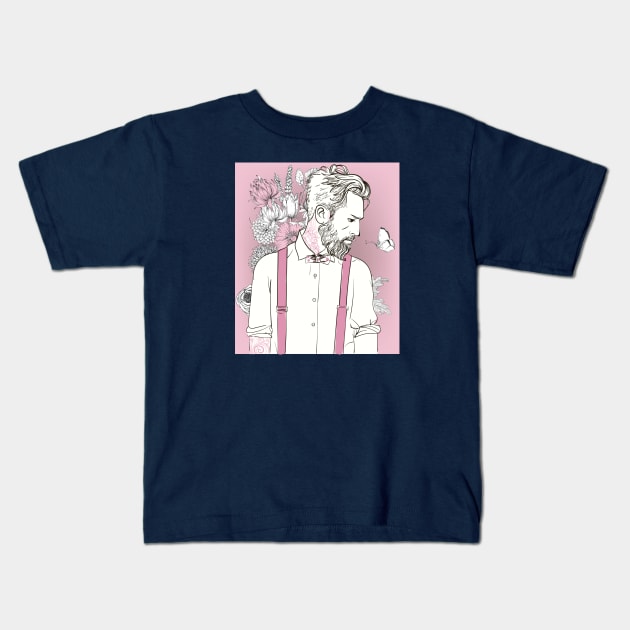 Barber Pink Kids T-Shirt by EveFarb